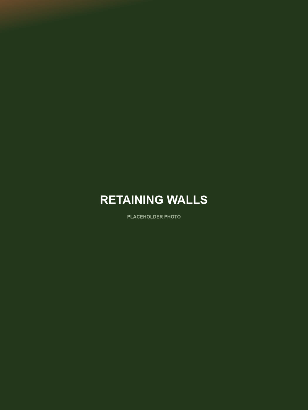 Retaining wall installation — placeholder photo